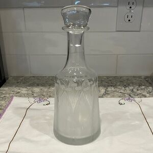 Metropolitan Museum of Art MMA Small Floral Etched Decanter
